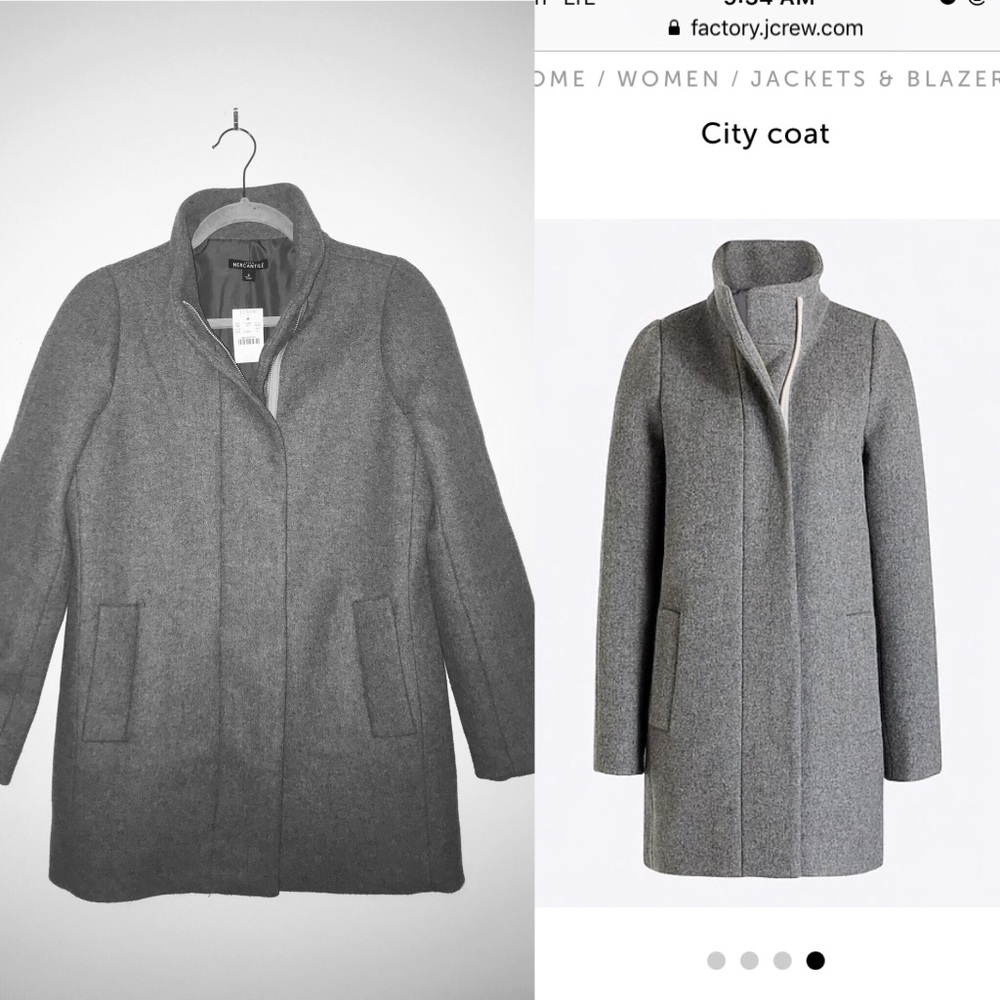 Size 2 Gray J. Crew City Coat- NWT